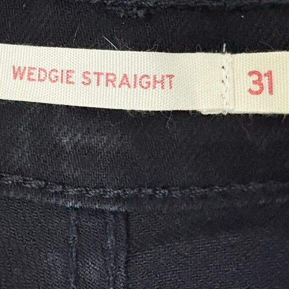 Levi’s Wedgie Straight Black Jeans Women’s Size 31 X 27.5 High Rise Button Fly - Picture 8 of 13